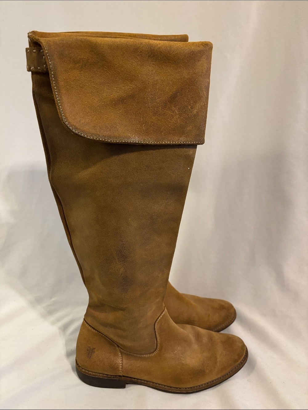 Frye Shirley Knee Tall Leather Tan Boots Size 6.5 - Picture 4 of 10